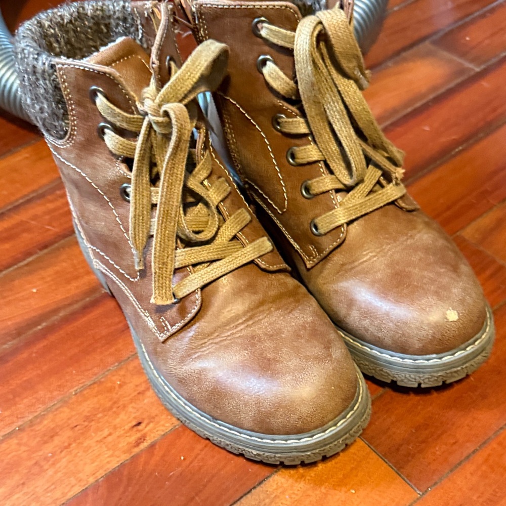 Element Brown Combat Boots with Knit Cuff
